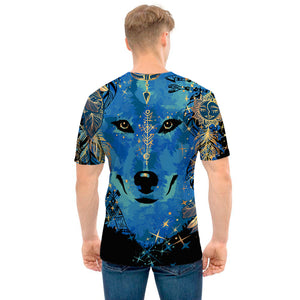 Native American Spiritual Wolf Print Men's T-Shirt