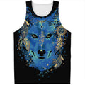 Native American Spiritual Wolf Print Men's Tank Top