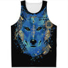 Native American Spiritual Wolf Print Men's Tank Top