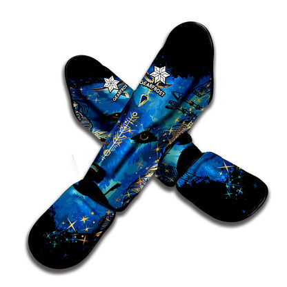 Native American Spiritual Wolf Print Muay Thai Shin Guard