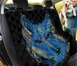 Native American Spiritual Wolf Print Pet Car Back Seat Cover