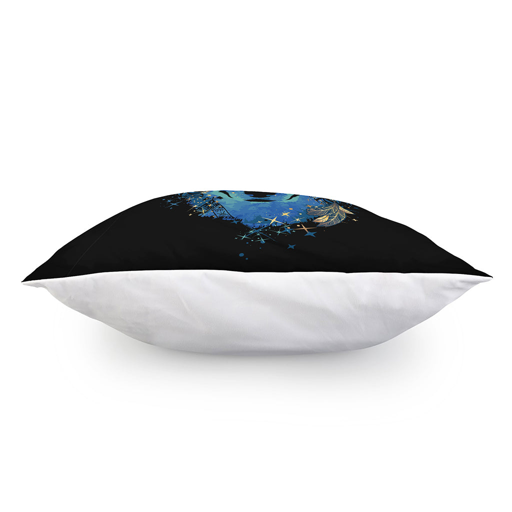 Native American Spiritual Wolf Print Pillow Cover