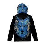 Native American Spiritual Wolf Print Pullover Hoodie