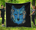 Native American Spiritual Wolf Print Quilt