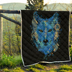 Native American Spiritual Wolf Print Quilt