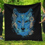 Native American Spiritual Wolf Print Quilt