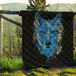 Native American Spiritual Wolf Print Quilt