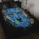 Native American Spiritual Wolf Print Quilt Bed Set