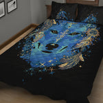 Native American Spiritual Wolf Print Quilt Bed Set
