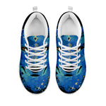 Native American Spiritual Wolf Print White Sneakers