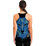 Native American Spiritual Wolf Print Women's Racerback Tank Top