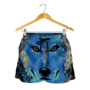 Native American Spiritual Wolf Print Women's Shorts