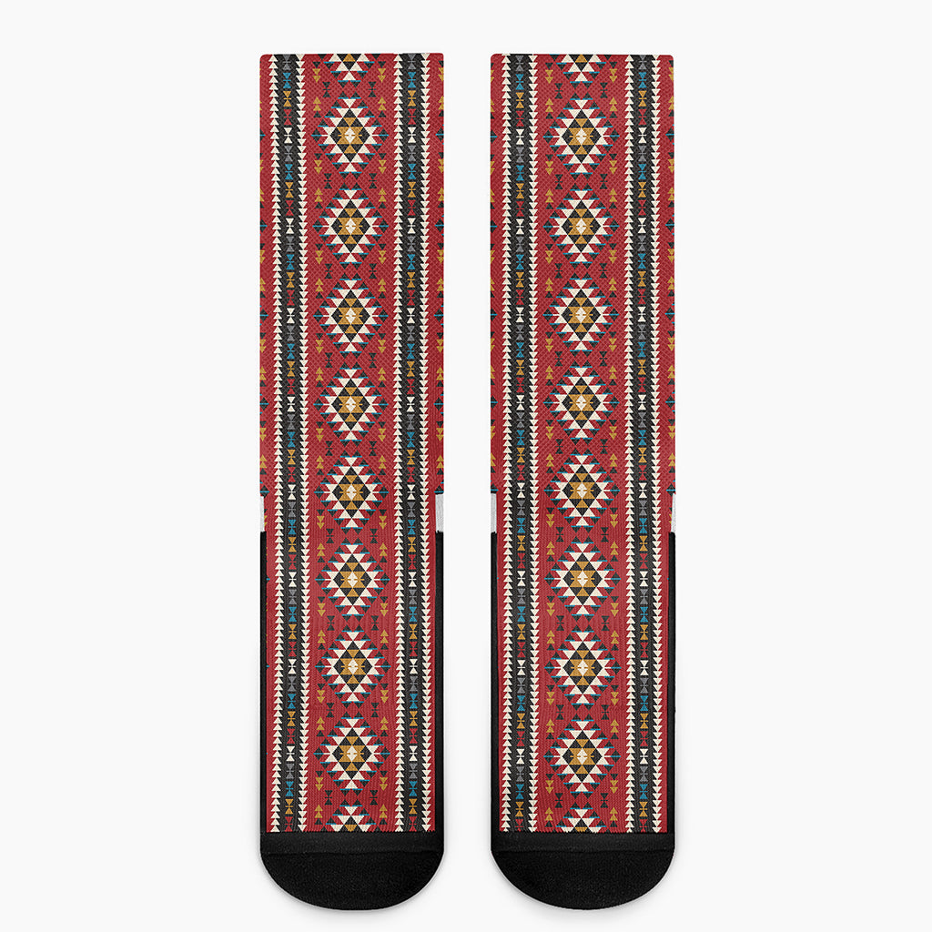 Native American Tribal Pattern Print Crew Socks
