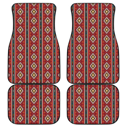 Native American Tribal Pattern Print Front and Back Car Floor Mats