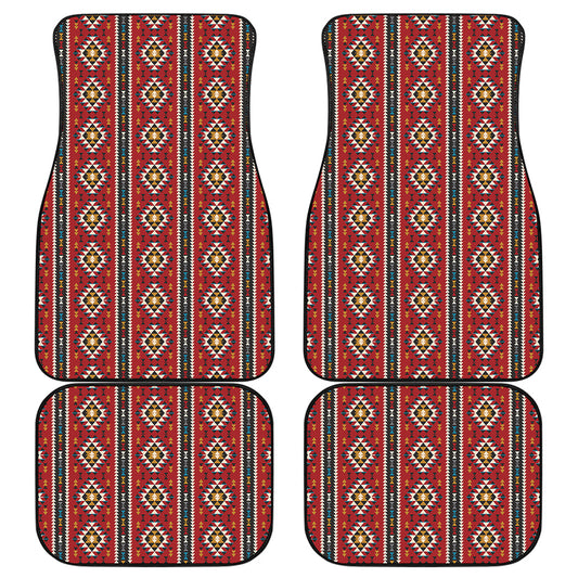 Native American Tribal Pattern Print Front and Back Car Floor Mats