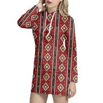 Native American Tribal Pattern Print Hoodie Dress