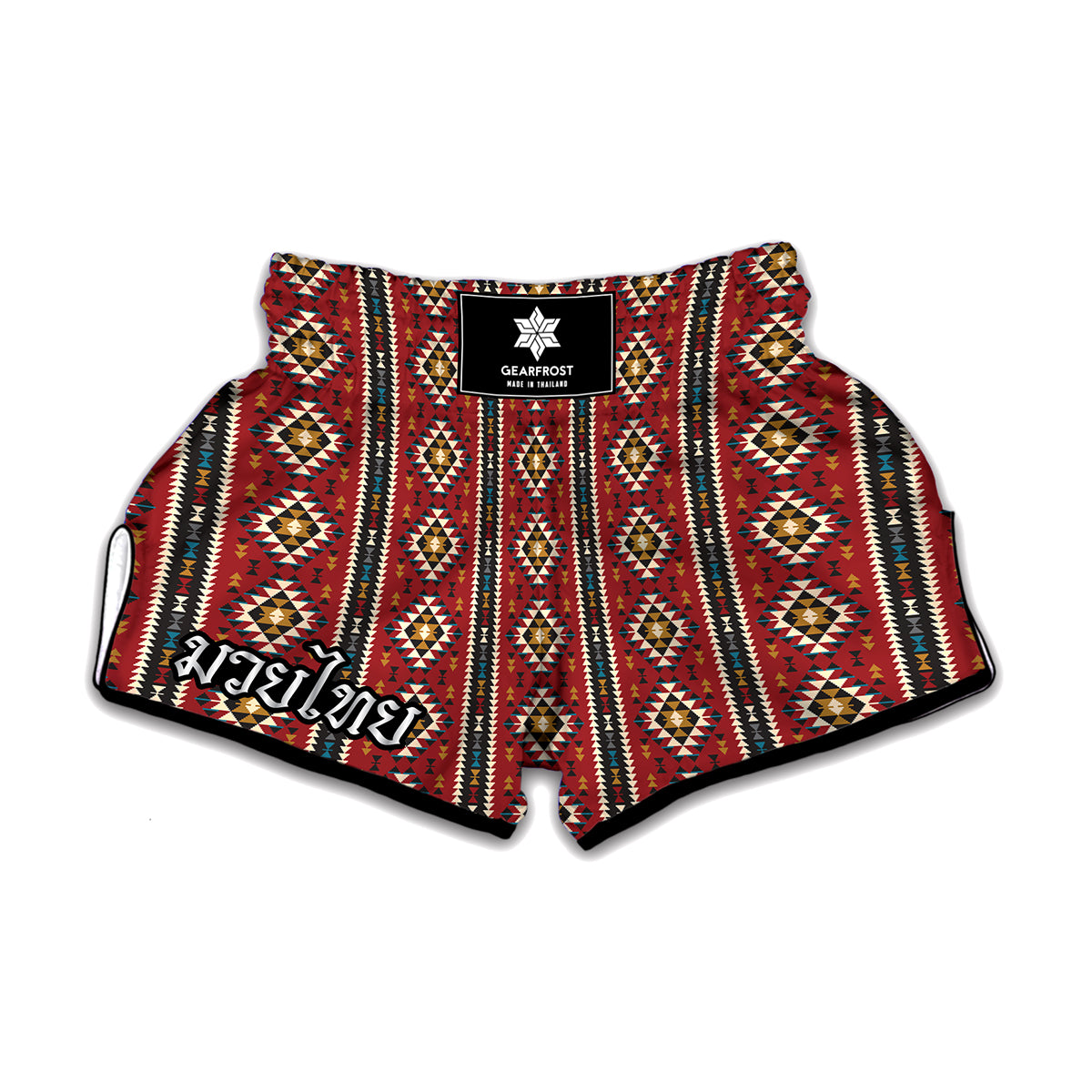 Native American Tribal Pattern Print Muay Thai Boxing Shorts