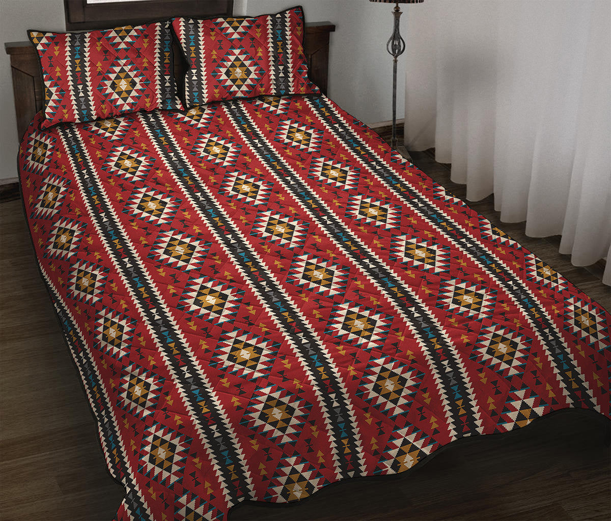 Native American Tribal Pattern Print Quilt Bed Set
