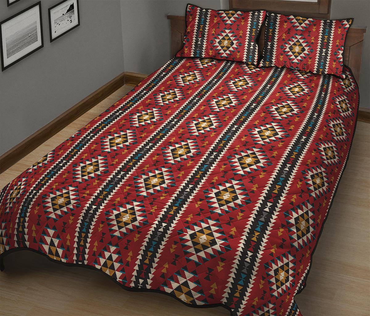 Native American Tribal Pattern Print Quilt Bed Set