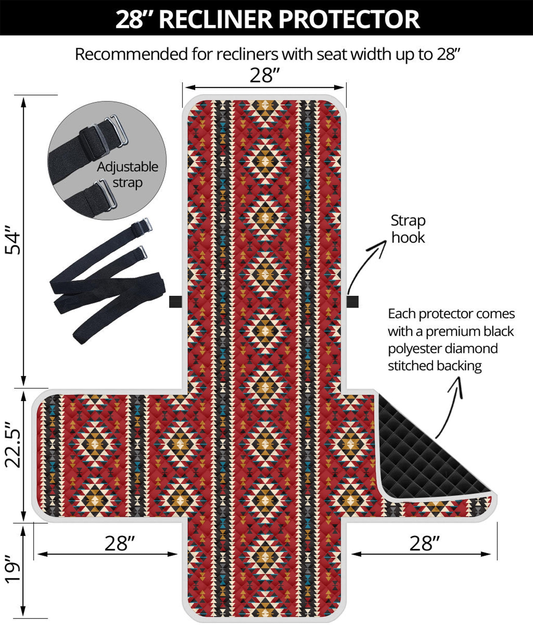 Native American Tribal Pattern Print Recliner Protector