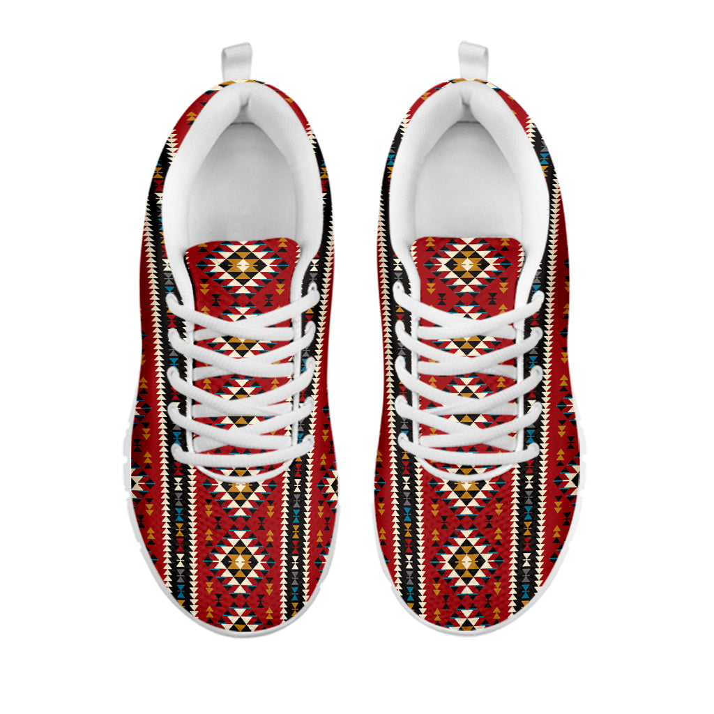 Native American Tribal Pattern Print White Sneakers