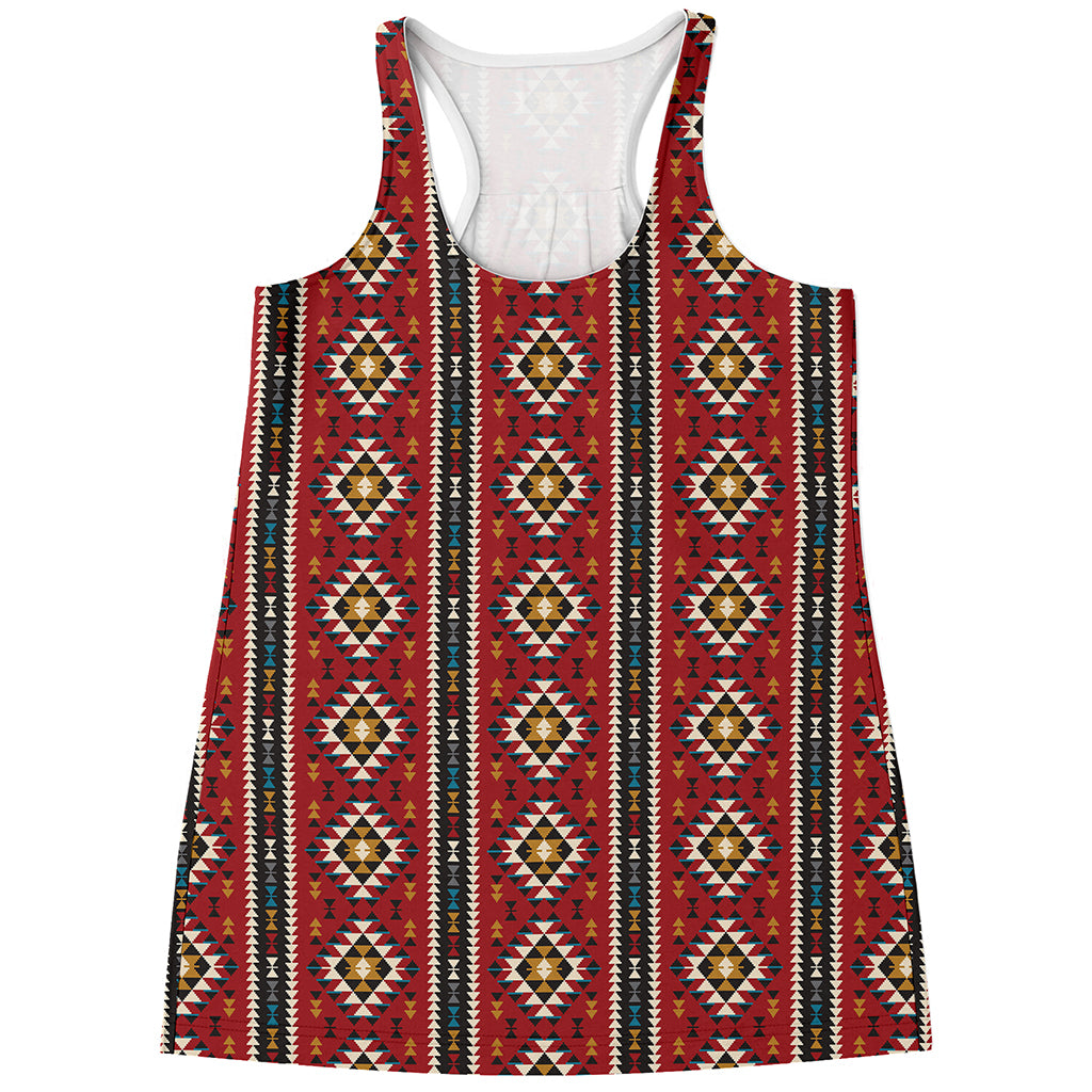 Native American Tribal Pattern Print Women's Racerback Tank Top