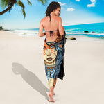 Native American Wolf Girl Print Beach Sarong Wrap