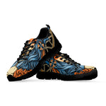 Native American Wolf Girl Print Black Sneakers