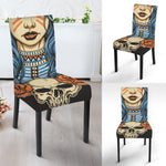 Native American Wolf Girl Print Dining Chair Slipcover