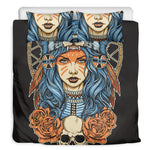 Native American Wolf Girl Print Duvet Cover Bedding Set