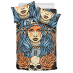 Native American Wolf Girl Print Duvet Cover Bedding Set