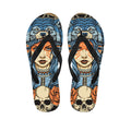 Native American Wolf Girl Print Flip Flops