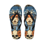 Native American Wolf Girl Print Flip Flops