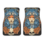 Native American Wolf Girl Print Front Car Floor Mats