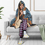 Native American Wolf Girl Print Hooded Blanket