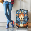 Native American Wolf Girl Print Luggage Cover
