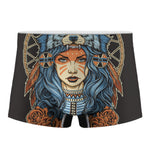 Native American Wolf Girl Print Men's Boxer Briefs