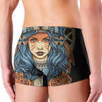 Native American Wolf Girl Print Men's Boxer Briefs