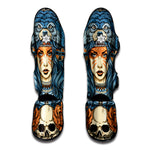Native American Wolf Girl Print Muay Thai Shin Guard