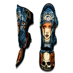 Native American Wolf Girl Print Muay Thai Shin Guard