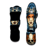 Native American Wolf Girl Print Muay Thai Shin Guard