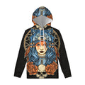 Native American Wolf Girl Print Pullover Hoodie