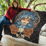 Native American Wolf Girl Print Quilt