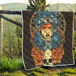 Native American Wolf Girl Print Quilt