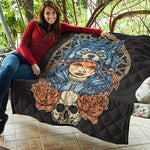 Native American Wolf Girl Print Quilt