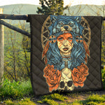 Native American Wolf Girl Print Quilt