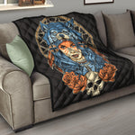 Native American Wolf Girl Print Quilt