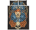Native American Wolf Girl Print Quilt Bed Set