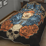 Native American Wolf Girl Print Quilt Bed Set