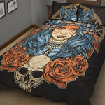 Native American Wolf Girl Print Quilt Bed Set